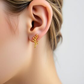 Gold Organic Kelp Earring